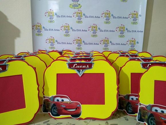 Porta retrato em EVA Carros Disney kit c/10 unidades