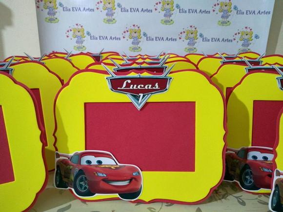 Porta retrato em EVA Carros Disney kit c/10 unidades