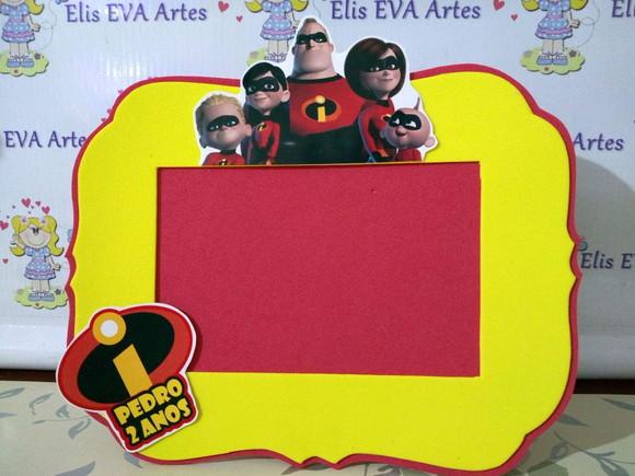 Porta retrato em EVA Os Incríveis kit c/10 unidades