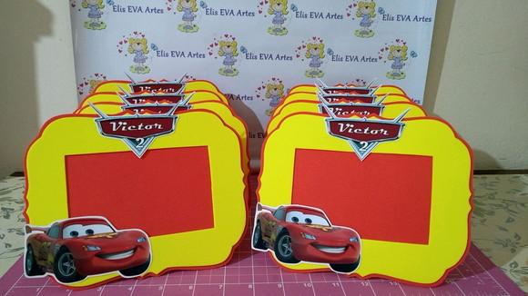 Porta retrato em EVA Carros Disney kit c/26 unidades
