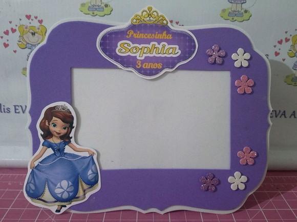 Porta retrato em EVA Princesa Sofia kit c/10 unidades