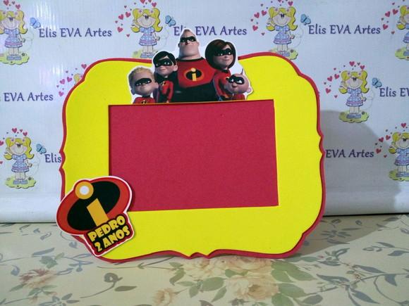 Porta retrato em EVA Os Incríveis kit c/10 unidades