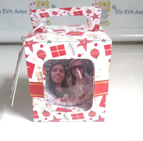 Bolinhas de Natal Personalizadas com Foto Kit C/5 Unid