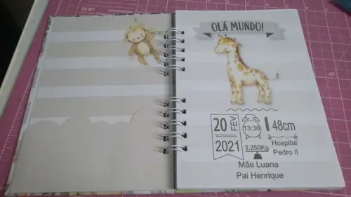 Caderneta de Saude Personalizada Safari + Brinde