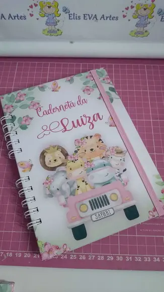 Caderneta de Vacina Personalizada Safari Rosa Menina+brinde