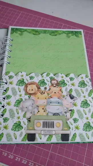 Caderneta de Vacina Safari Capa Dura Personalizada + Brinde