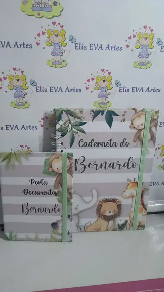 Caderneta de Vacina Safari Capa Dura Personalizada + Brinde