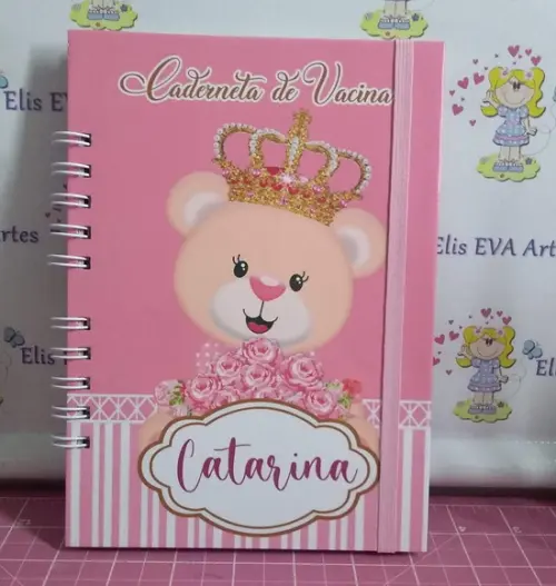 Caderneta De Vacina Ursinha Princesa Personalizada+brinde