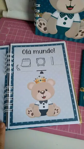 Caderneta de Vacina Ursinho Principe Capa Dura + Brinde