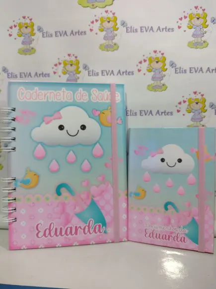 Caderneta de Vacinação Chuva de Amor Personalizada Capa Dura