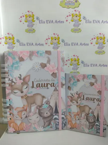 Caderneta de Vacinação Floresta Menina Personalizada+ Brinde