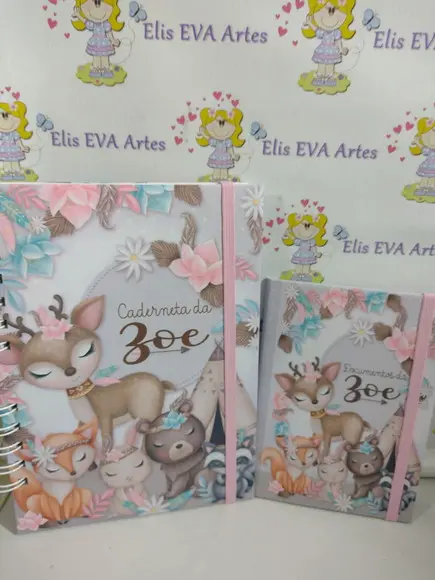 Caderneta de Vacinação Floresta Menina Personalizada+ Brinde