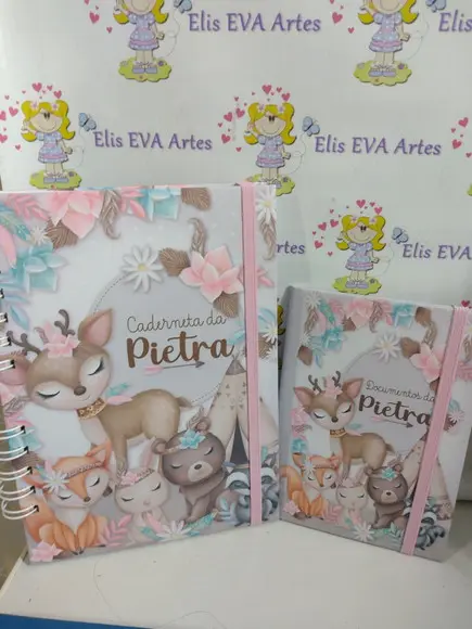 Caderneta de Vacinação Floresta Menina Personalizada+ Brinde