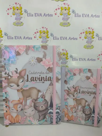 Caderneta de Vacinação Floresta Menina Personalizada+ Brinde