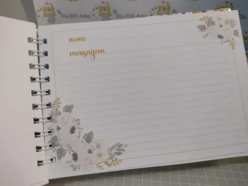 Caderno de Assinaturas Folhas Personalizadas 15 Anos Dourado