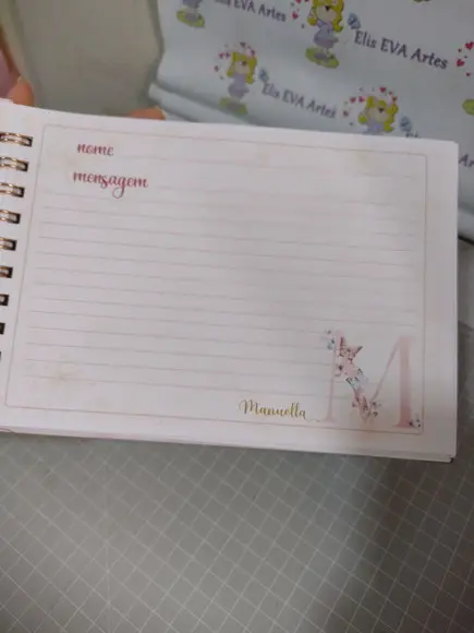Caderno de Mensagens Alfabeto Borboleta Personalizado