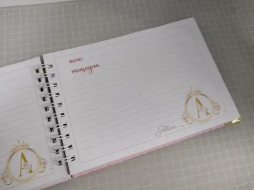 Caderno de Mensagens Alfabeto Realeza Personalizado