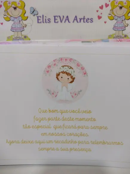 Caderno de Mensagens Batizado Menina Personalizado