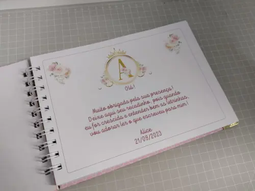 Caderno de Mensagens Alfabeto Realeza Personalizado