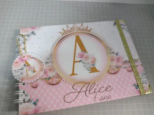 Caderno de Mensagens Alfabeto Realeza Personalizado