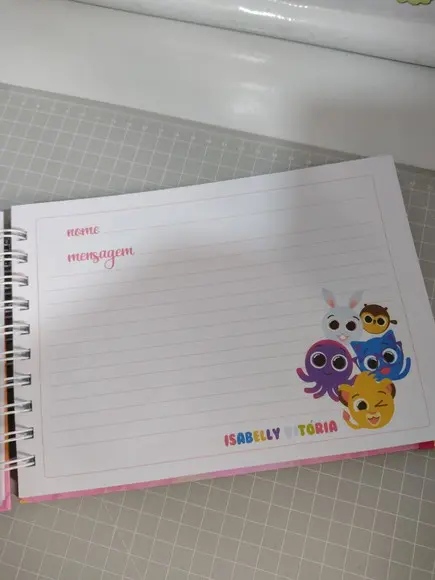 Caderno de Mensagens Bolofofos Menina Personalizado