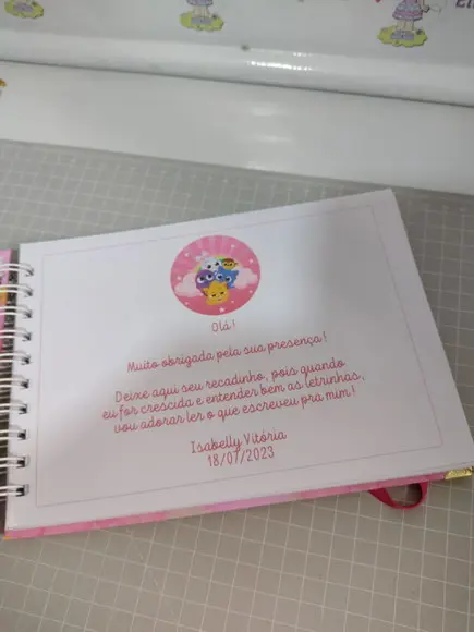 Caderno de Mensagens Bolofofos Menina Personalizado