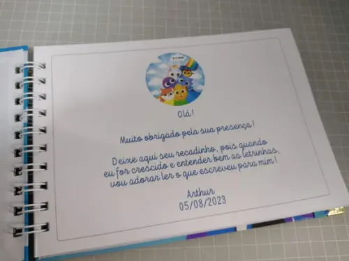 Caderno de Mensagens Bolofofos Menino Personalizado