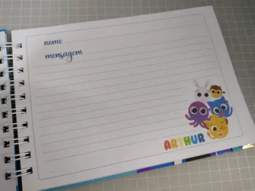 Caderno de Mensagens Bolofofos Menino Personalizado