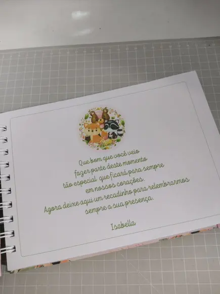 Caderno de Mensagens Bosque Encantado Menina Personalizado
