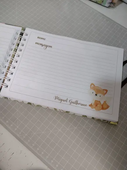 Caderno de Mensagens Bosque Menino Personalizado 19x24