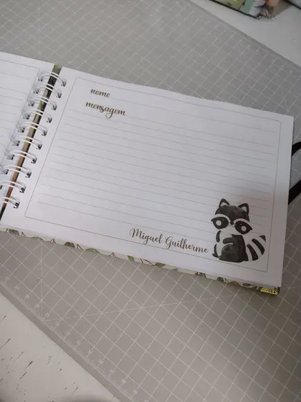 Caderno de Mensagens Bosque Menino Personalizado 19x24