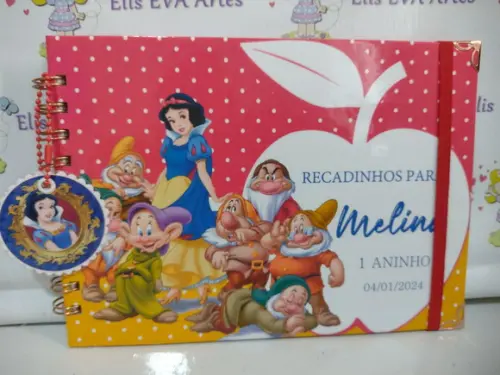 Caderno de Mensagens Branca de Neve Personalizado
