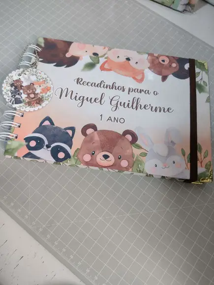 Caderno de Mensagens Bosque Menino Personalizado 19x24