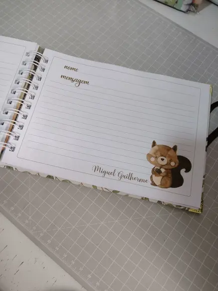 Caderno de Mensagens Bosque Menino Personalizado 19x24