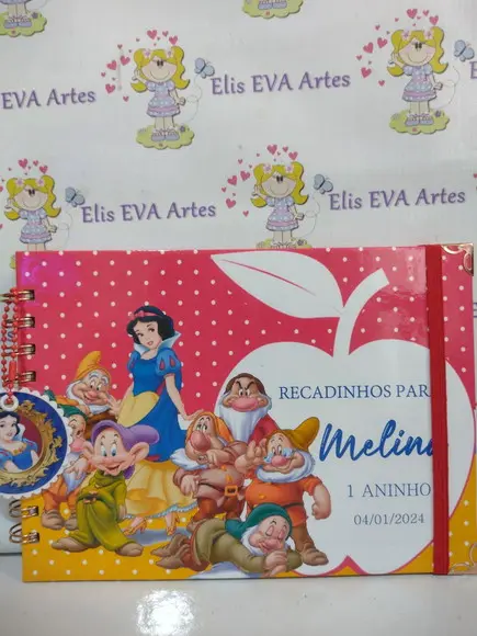 Caderno de Mensagens Branca de Neve Personalizado