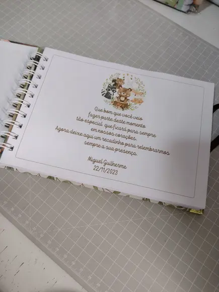 Caderno de Mensagens Bosque Menino Personalizado 19x24