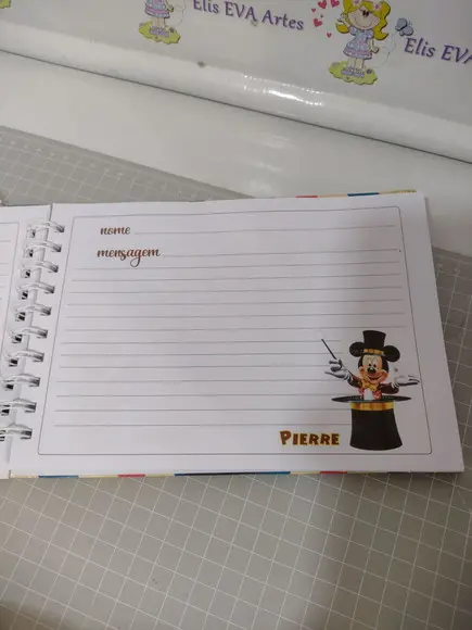 Caderno de Mensagens Circo do Mickey C/folhas Personalizadas