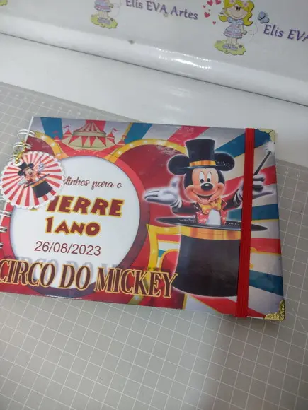 Caderno de Mensagens Circo do Mickey C/folhas Personalizadas