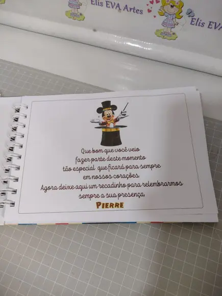 Caderno de Mensagens Circo do Mickey C/folhas Personalizadas