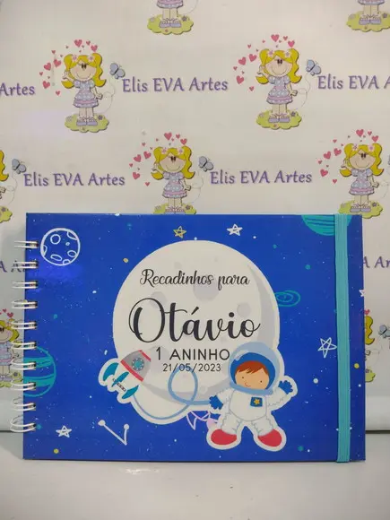 Caderno de Mensagens com Folhas Personalizadas Astronauta