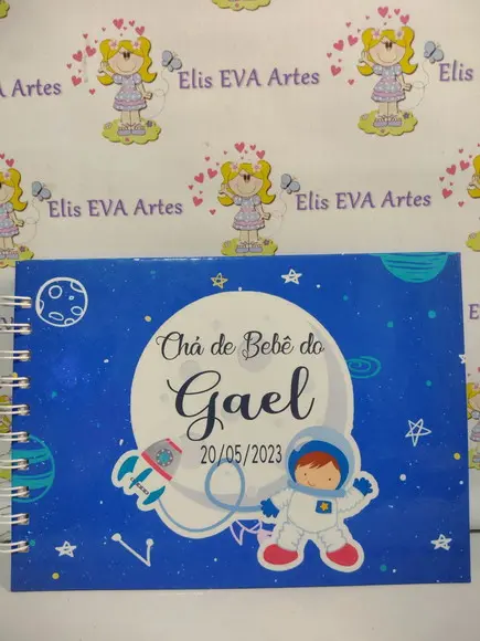 Caderno de Mensagens com Folhas Personalizadas Astronauta
