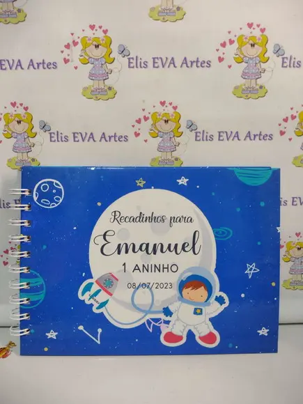 Caderno de Mensagens com Folhas Personalizadas Astronauta