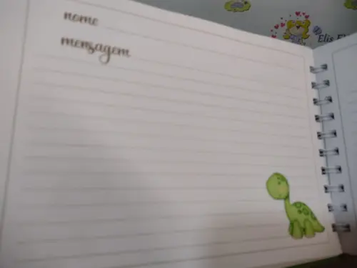 Caderno de Mensagens com Folhas Personalizadas Dino Baby