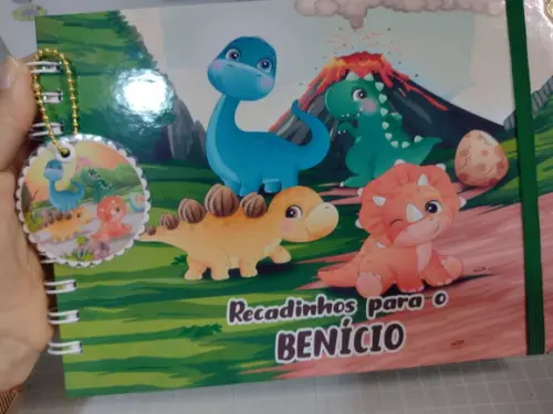 Caderno de Mensagens com Folhas Personalizadas Dino Baby2