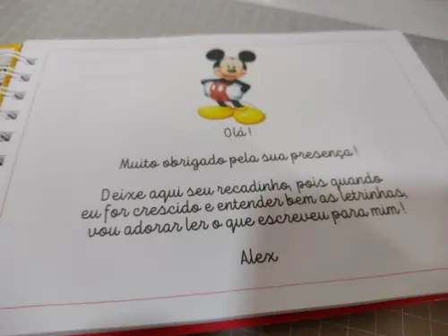 Caderno de Mensagens com Folhas Personalizadas Mickey