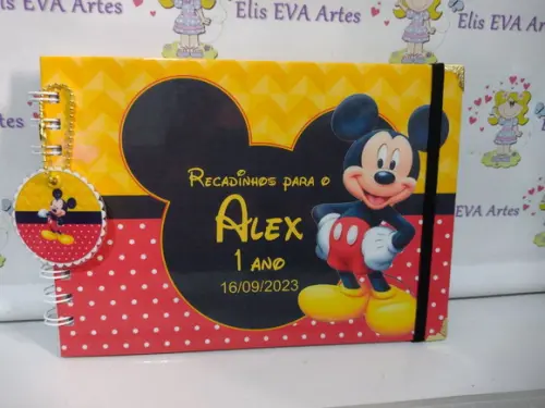 Caderno de Mensagens com Folhas Personalizadas Mickey