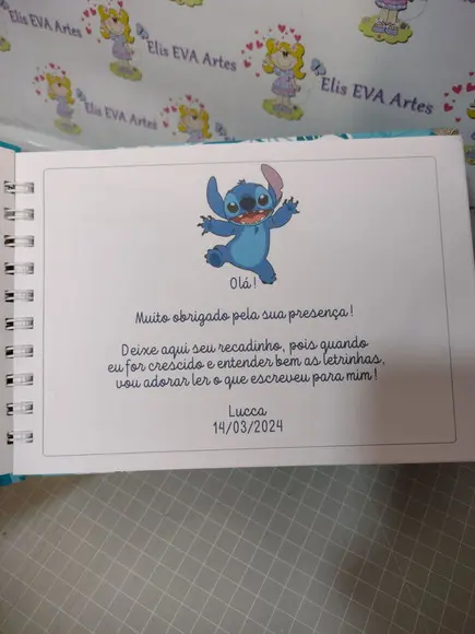 Caderno de Mensagens com Folhas Personalizadas Stitch