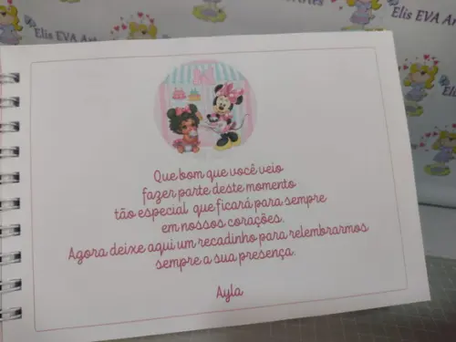 Caderno de Mensagens Confeitaria da Minnie Holográfico