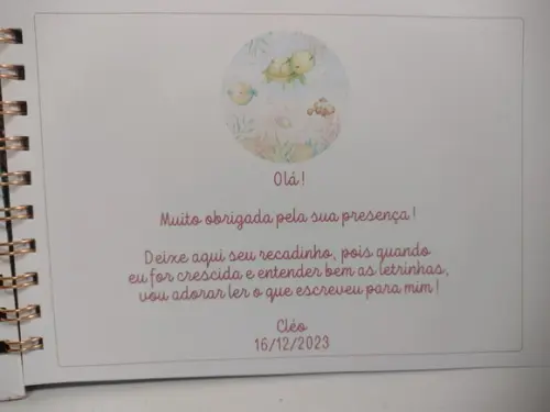 Caderno de Mensagens Fundo do Mar Menina Personalizado