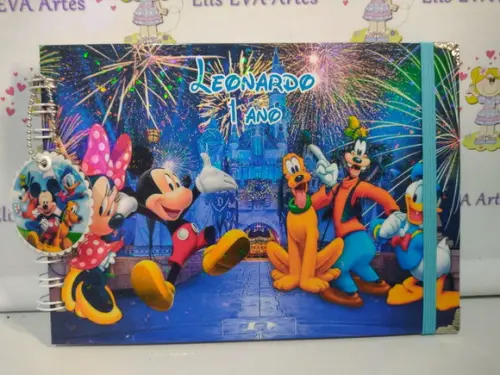 Caderno de Mensagens Turma do Mickey Laminação Holográfica